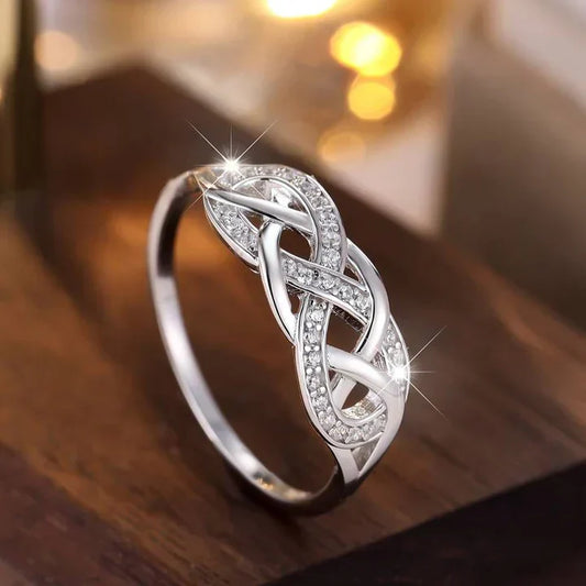 Retro Spiral Shiny Silver Ring