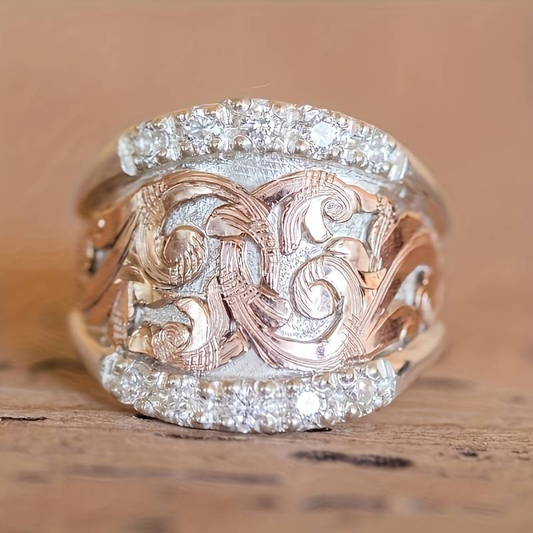 Antique Silver and Rose Gold Ring