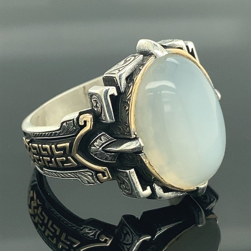 Classic White Opal Seal Ring