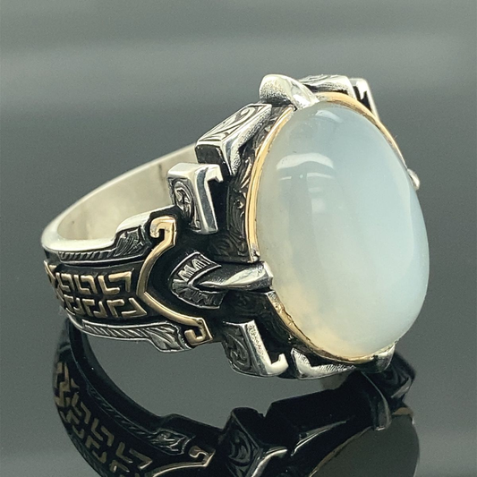 Classic White Opal Seal Ring