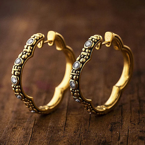 Bohemian Gold Hoop Earrings