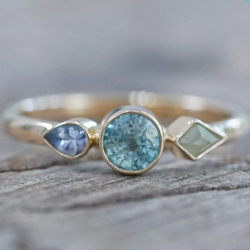 Retro Blue Gemstone Ring