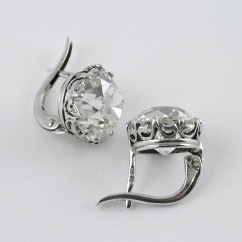 Retro Silver Earrings with Zirconia Accents