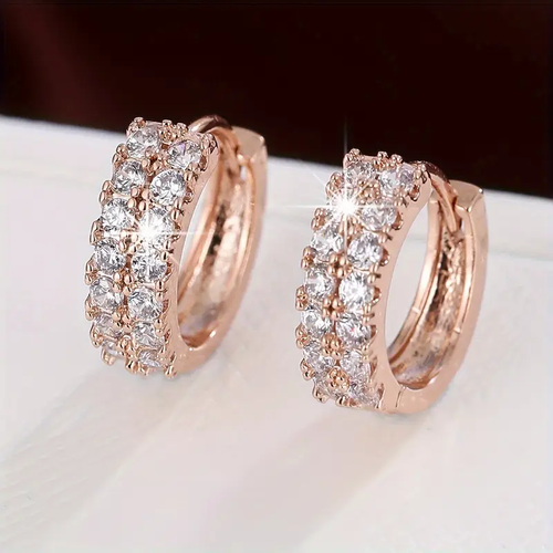 Vibrant Rose Gold Stud Earrings