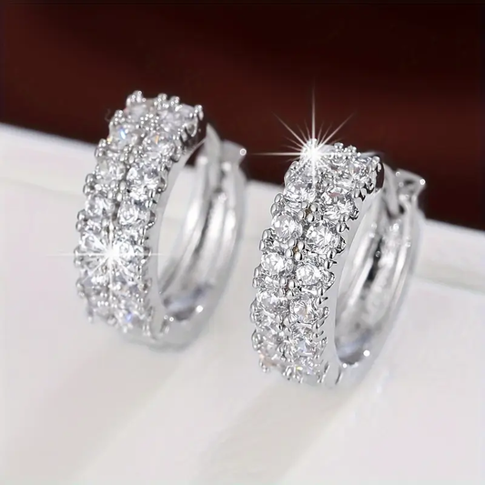 Radiant Silver Stud Earrings
