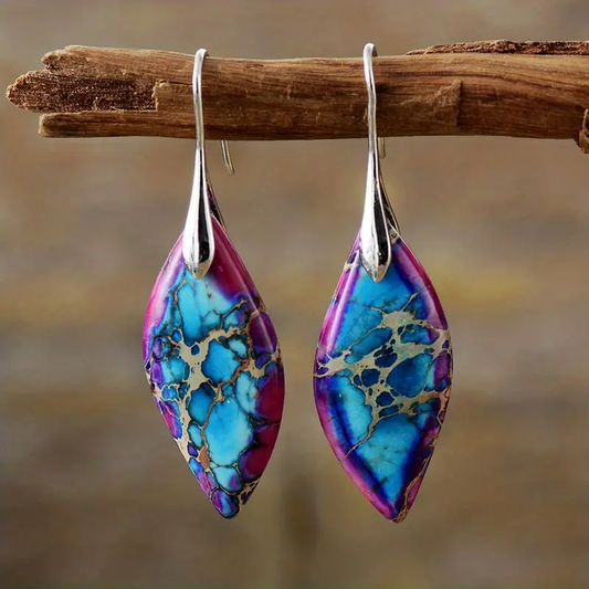 Amethyst-Inspired Natural Stone Earrings