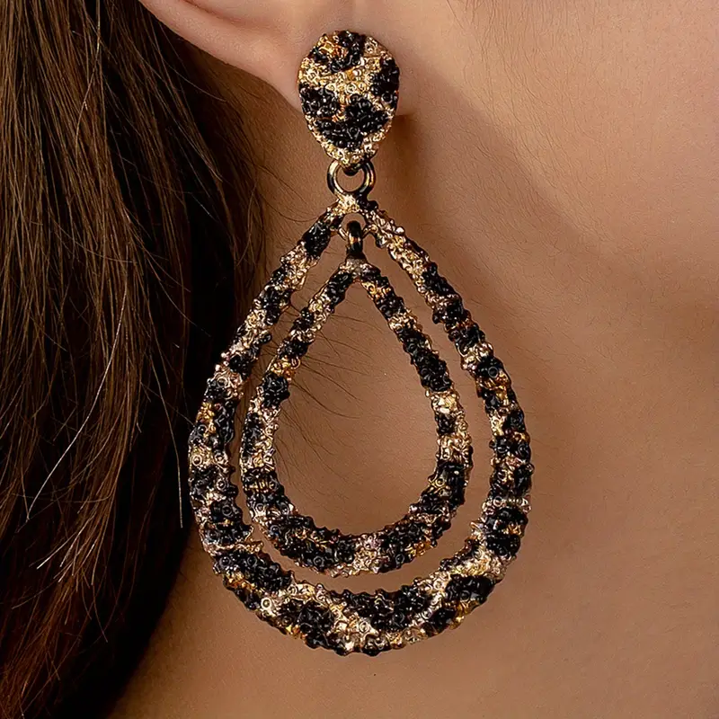 Elegant Black and Gold Drop Earrings