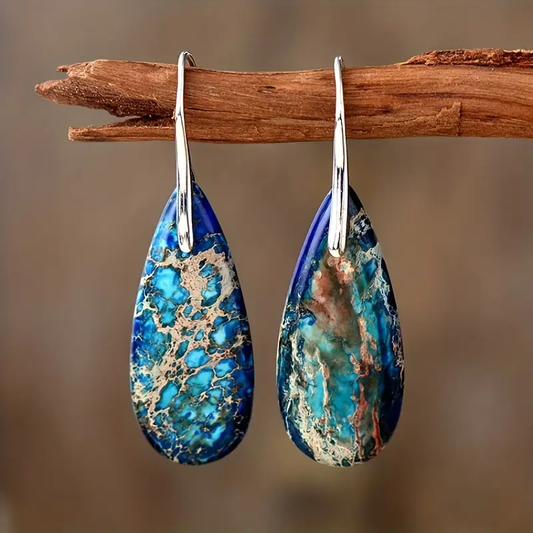 Ocean-Inspired Blue Stone Earrings
