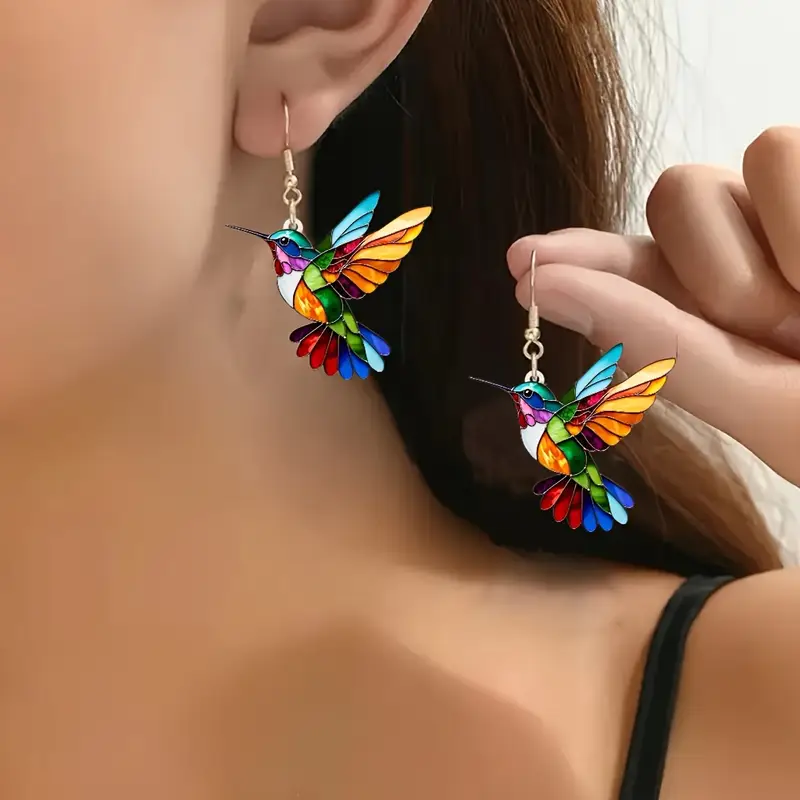 Vibrant Hummingbird Earrings