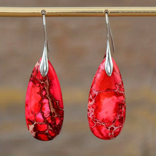 Crimson Gemstone Earrings
