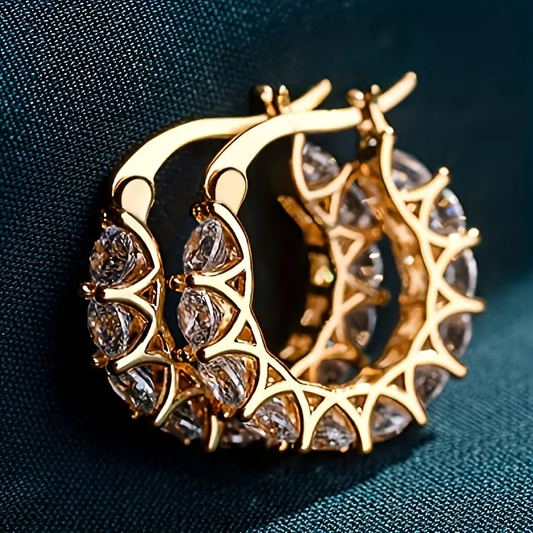 Radiant Golden Spine Hoop Earrings