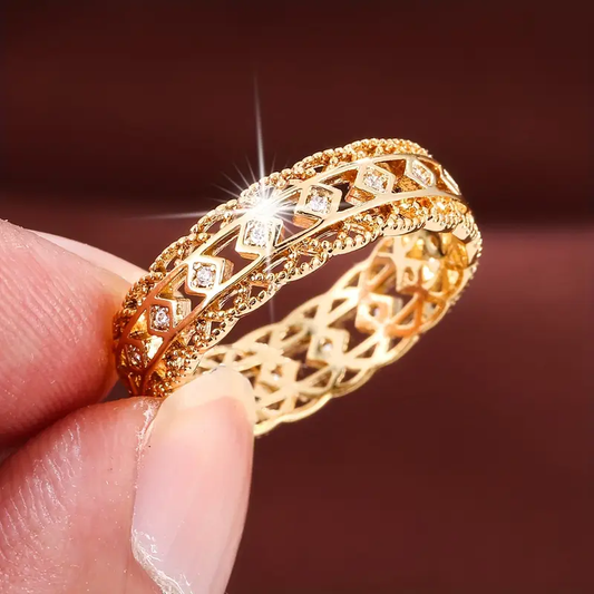 Openwork Radiant Gold Ring