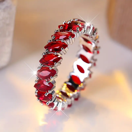 Retro Red Crystal Ring