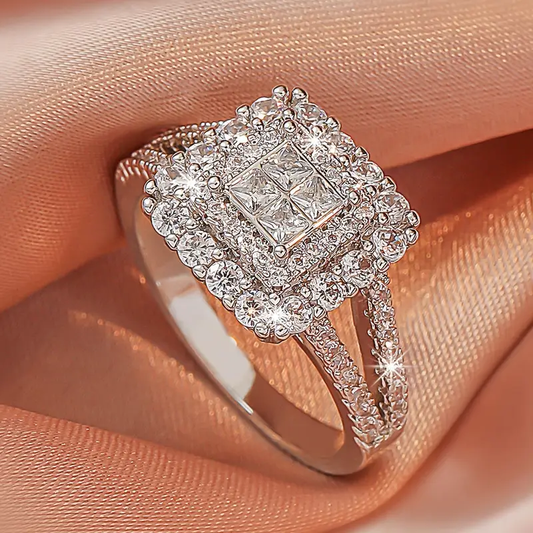 Radiant Silver Cubic Ring