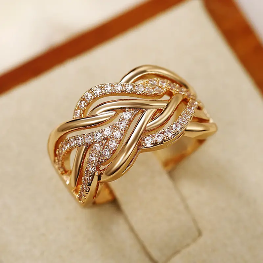 Gold Ring with Zirconia Accent