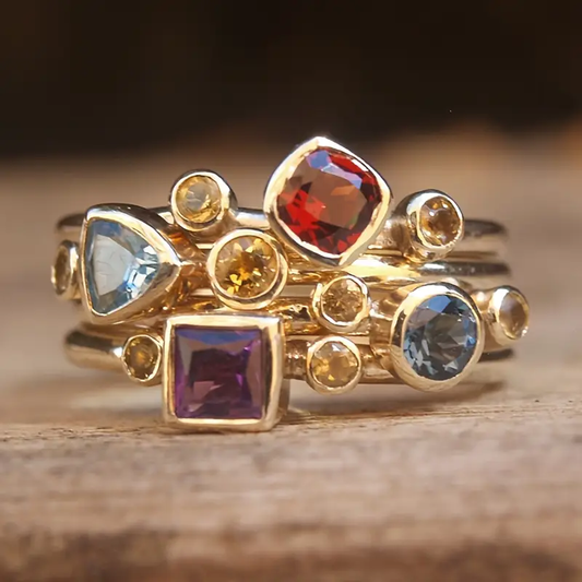 Vibrant Multi-Layered Gold Ring