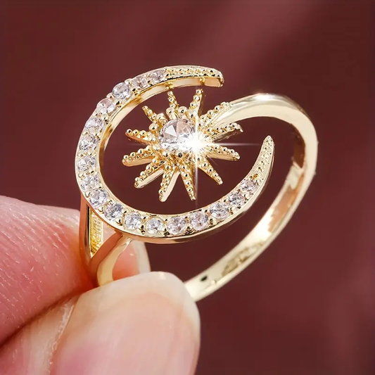 Retro Celestial Radiance Ring