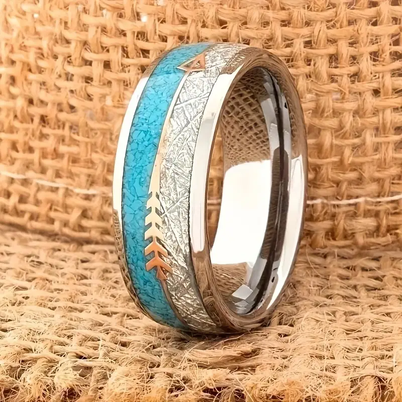 Retro Silver Ring with Enamel Detail
