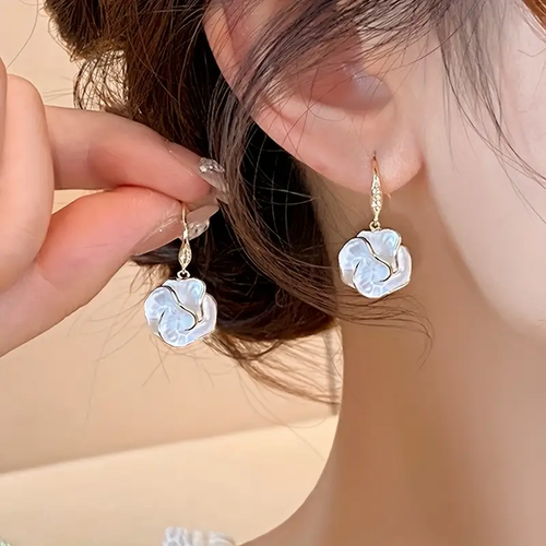Spiral Earrings in White