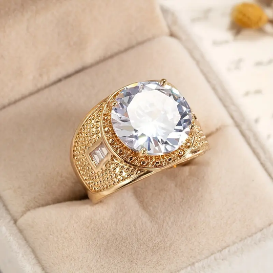Radiant Crystal Round Ring