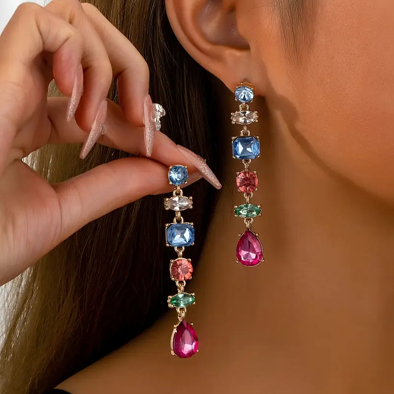Vibrant Crystal Drop Earrings