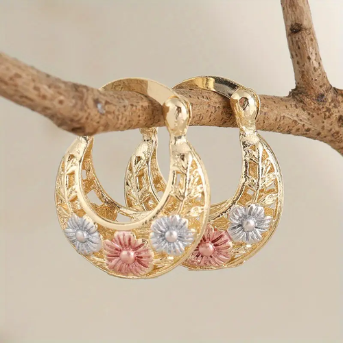 Golden Daisy Basket Earrings