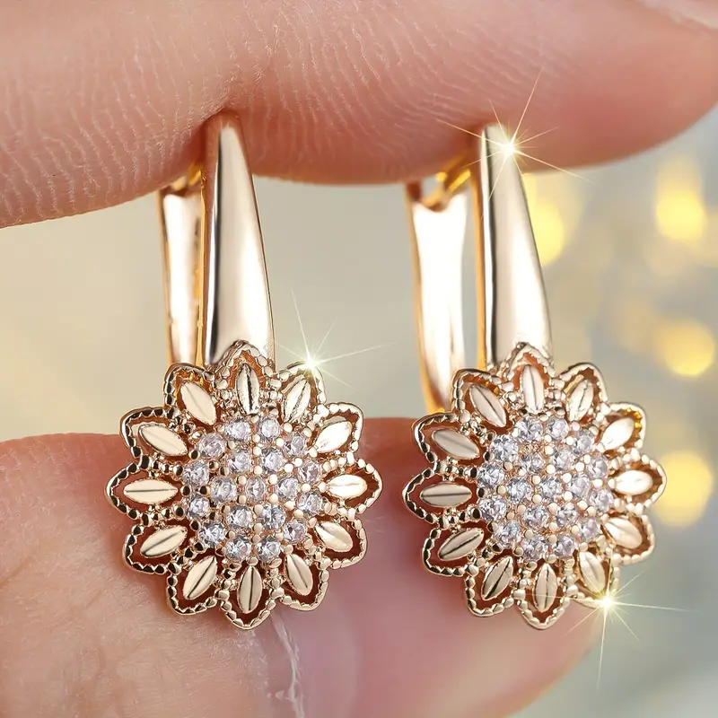 Golden Starlight Floral Earrings