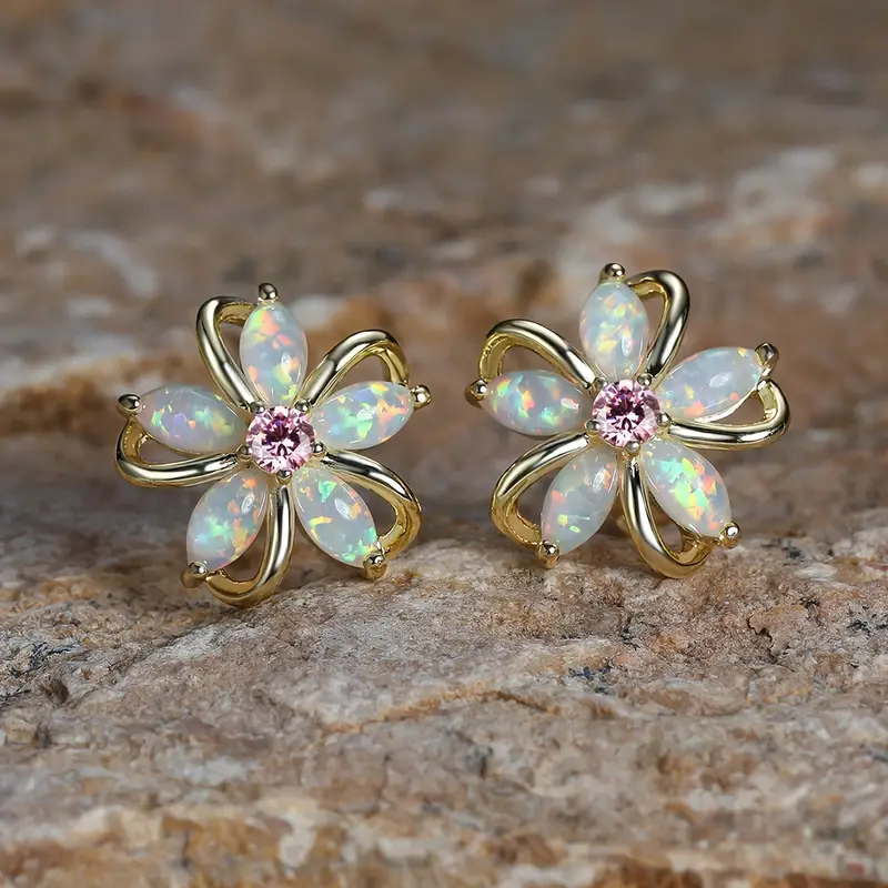 Opalescent Daisy Earrings