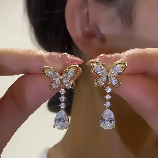 Radiant Gold Butterfly Earrings