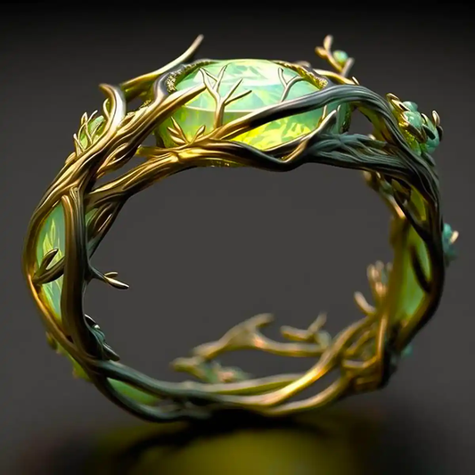 Nature-Inspired Gold Ring  Leafy Branch Ring