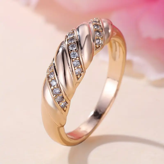 Twisted Rose Zirconia Band