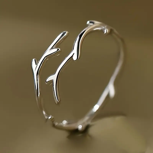 Sterling Silver Branch-Inspired Ring