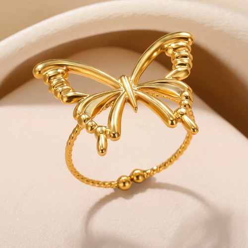 Delicate Gold Butterfly Ring