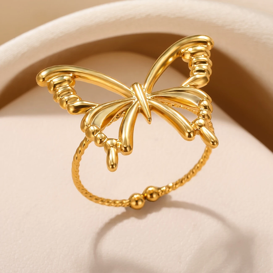 Delicate Gold Butterfly Ring