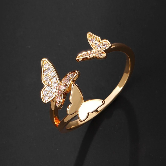 Radiant Gold Butterfly Ring