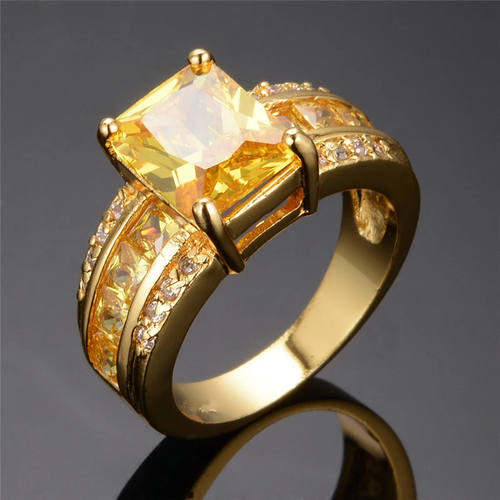 Golden Yellow Glass Ring