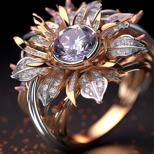 Enchanting Violet Blossom Ring