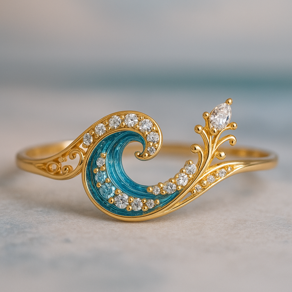 Crystal Wave Ring in Ocean Bright