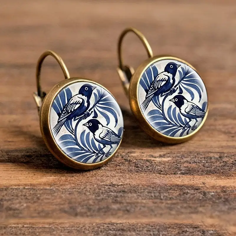 Handcrafted Vintage White Bird Earrings