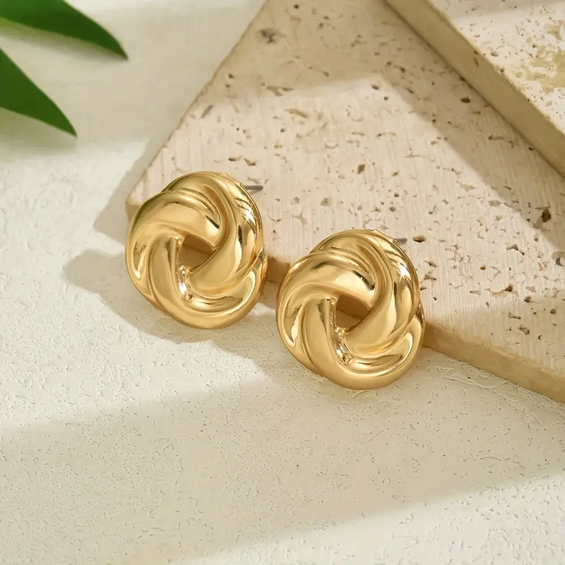 Retro Spiral Gold Earrings