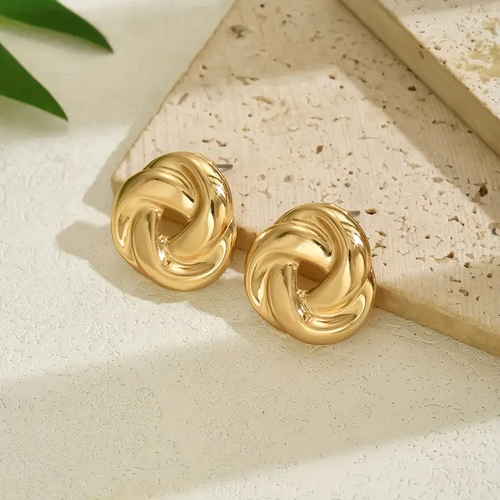 Retro Spiral Gold Earrings