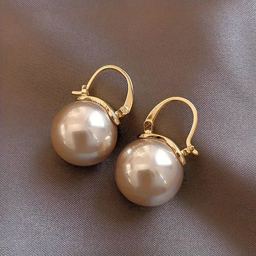 Elegant Golden Pearl Earrings