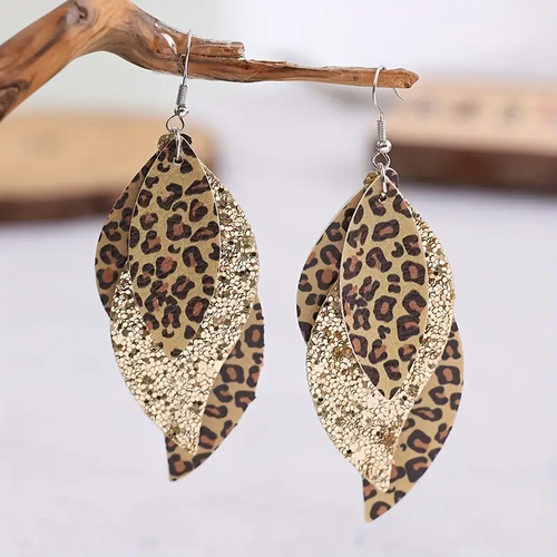 Brown Leaf Drop Earrings