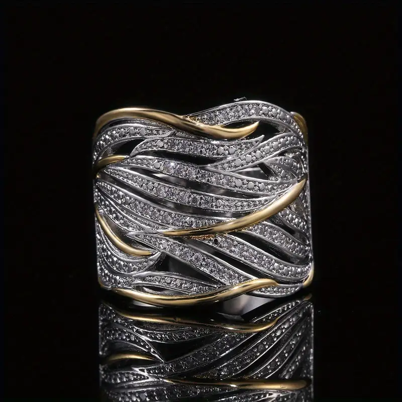 Radiant Gold and Silver Band Ring