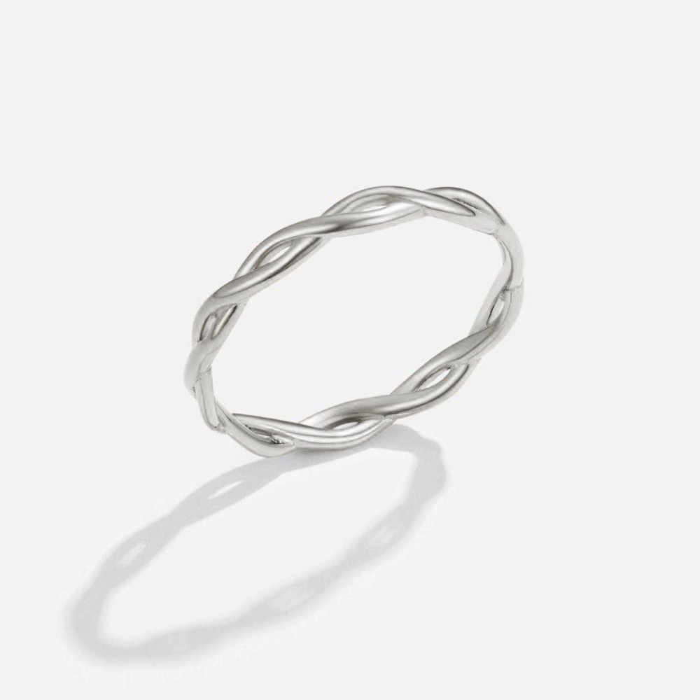 Twisted Infinity Ring in 18K Silver