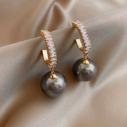 Elegant Pearl and Zirconia Luxury Earrings