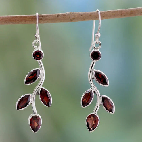 Retro Red Leaf Earrings