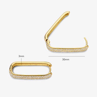 Gold Large Pavé Hoop Earrings