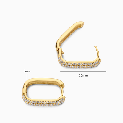 Gold Pavé Hoop Earrings with Iconic Design