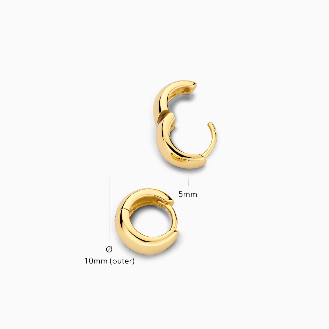 Mini Gold Rue Hoop Earrings